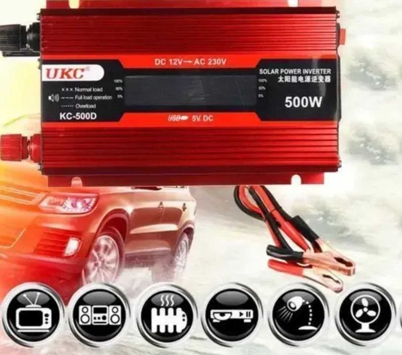 Автомобільний інвертор  500W  LCD дисплей