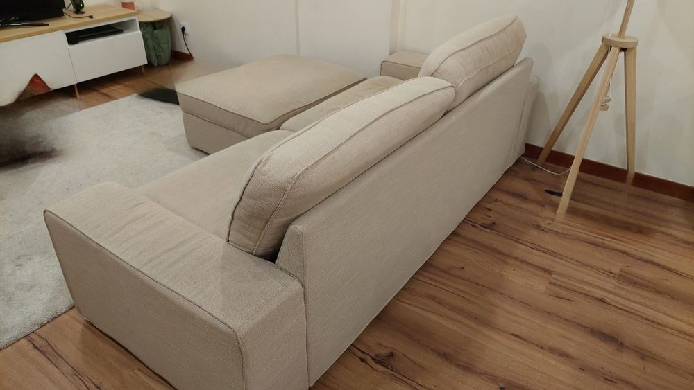Capa sofá kivik 3 lugares IKEA beje claro