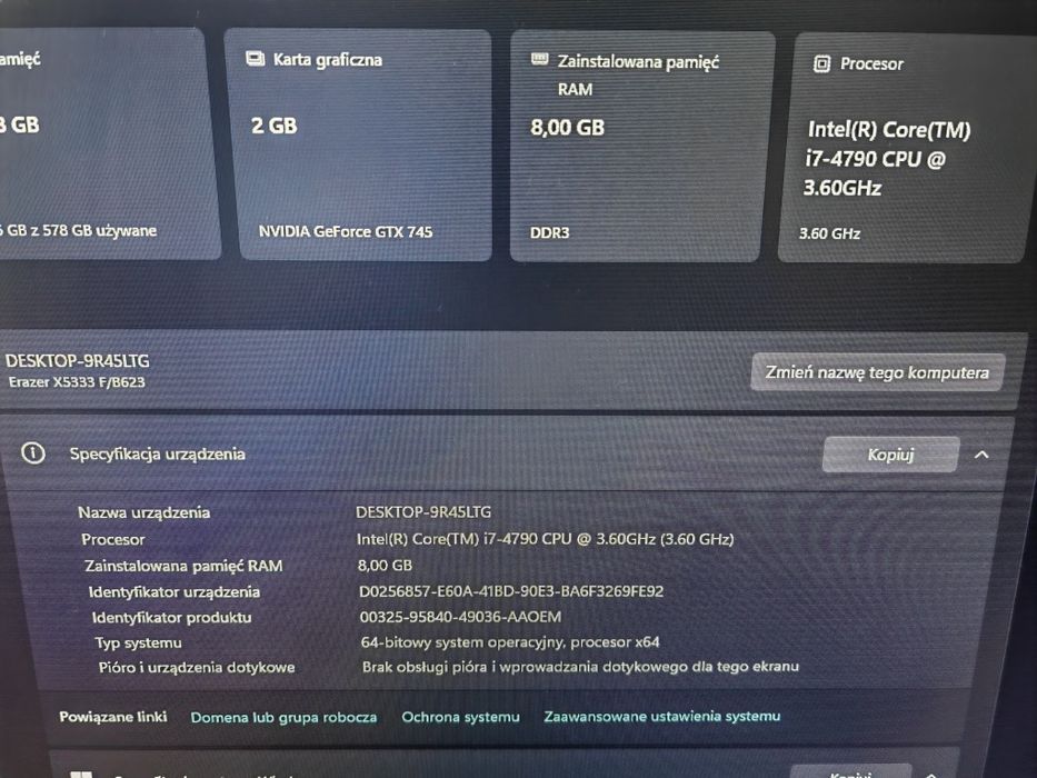 Komputer i7 / Nvidia/ 8GB