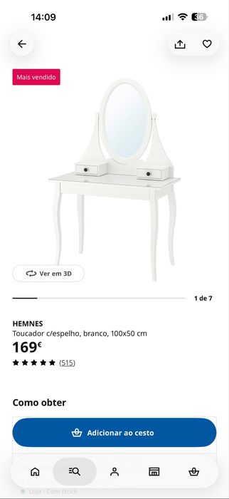 Toucador c/espelho hemnes novo