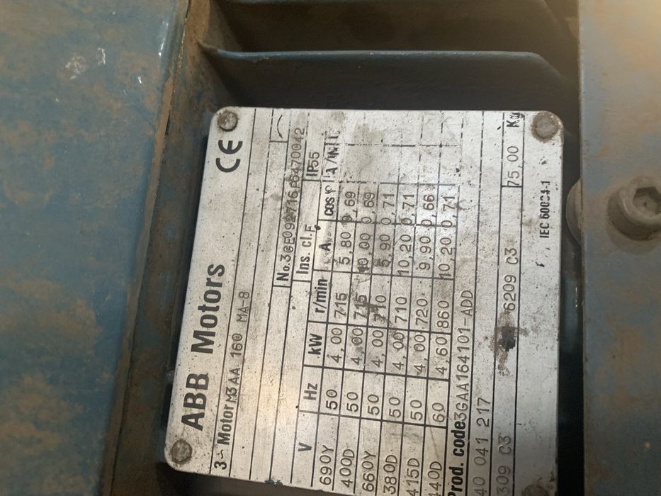 ABB    Двигун 4 Квт  710 обертів  Швеція