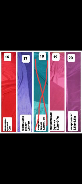 Отрезы тканей в остатках, новые