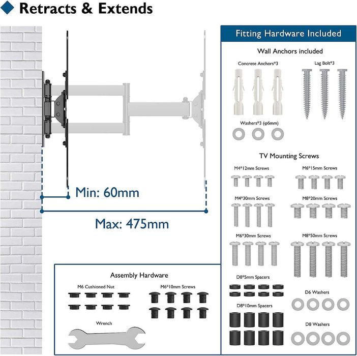 Uchwyt ścienny do telewizora 26-60 cali