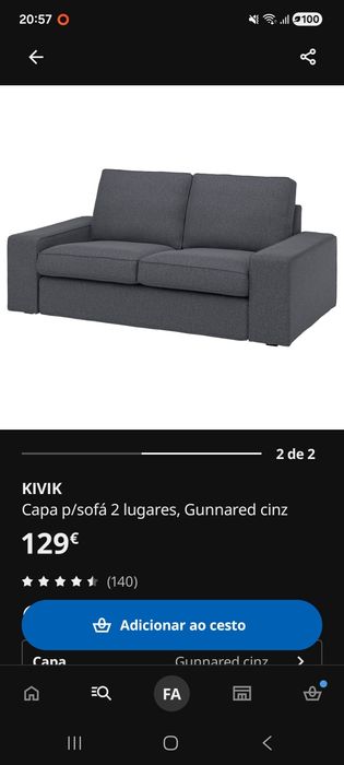 Capa do sofá kivik ikea