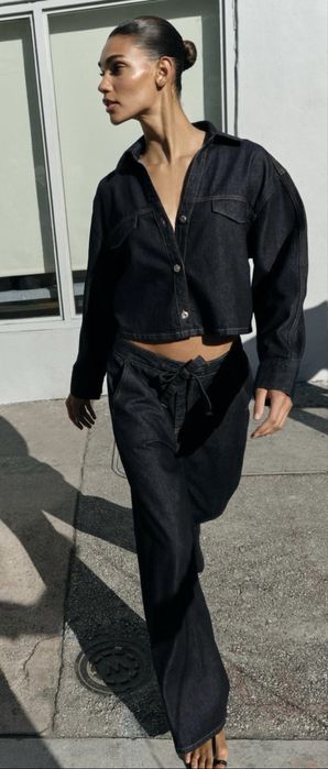 Zara zestaw komplet jeans nowy r M