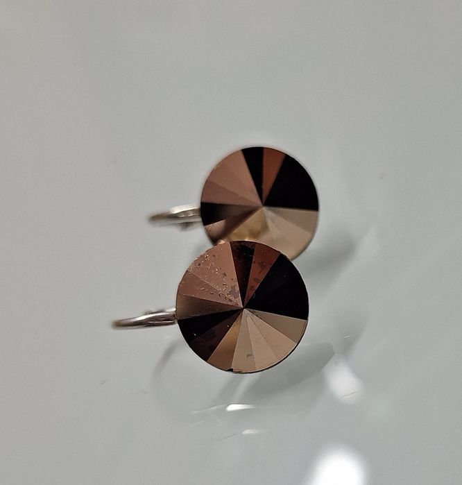 Srebrne kolczyki 925 Rivoli ROSE GOLD