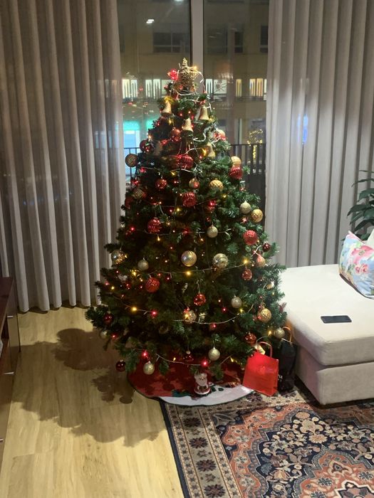 Arvore Natal com todos os enfeites e iluminaçoes