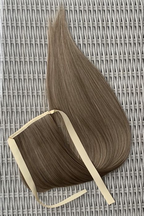 Premium Ultra włosy doczepiane, szatyn, kucyk, treska 16.