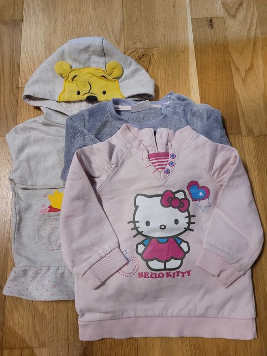 Zestaw: 2 szt bluzy, 1 szt. sweterek dla dziewczynki roz.80