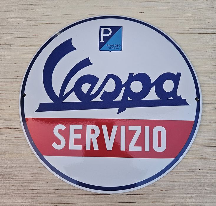 Placa esmaltada Vespa "Servizio"