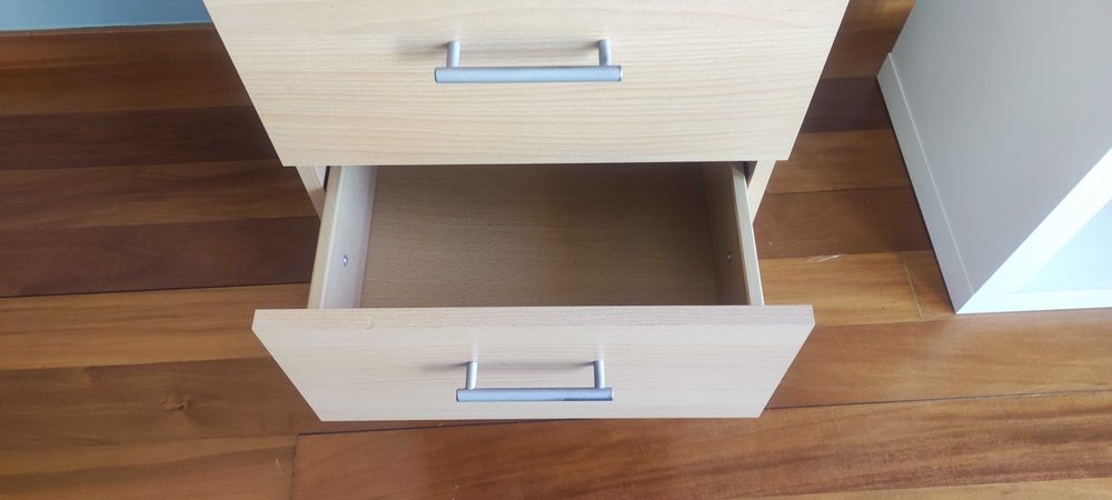 Mesa de Cabeceira / Gaveteiro IKEA (3 Gavetas) - Madeira Clara