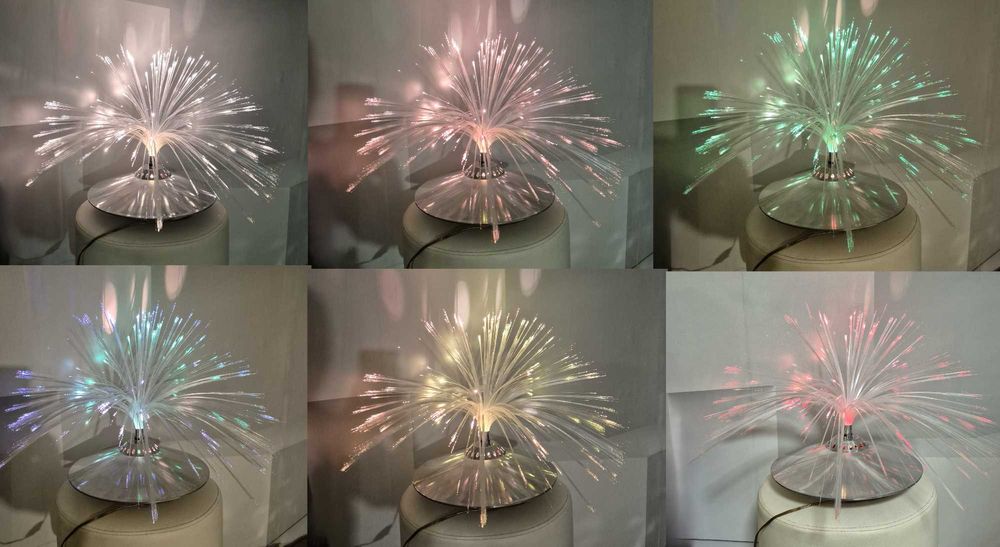 Винтажный световолоконный светильник "Сфера" в виде НЛО