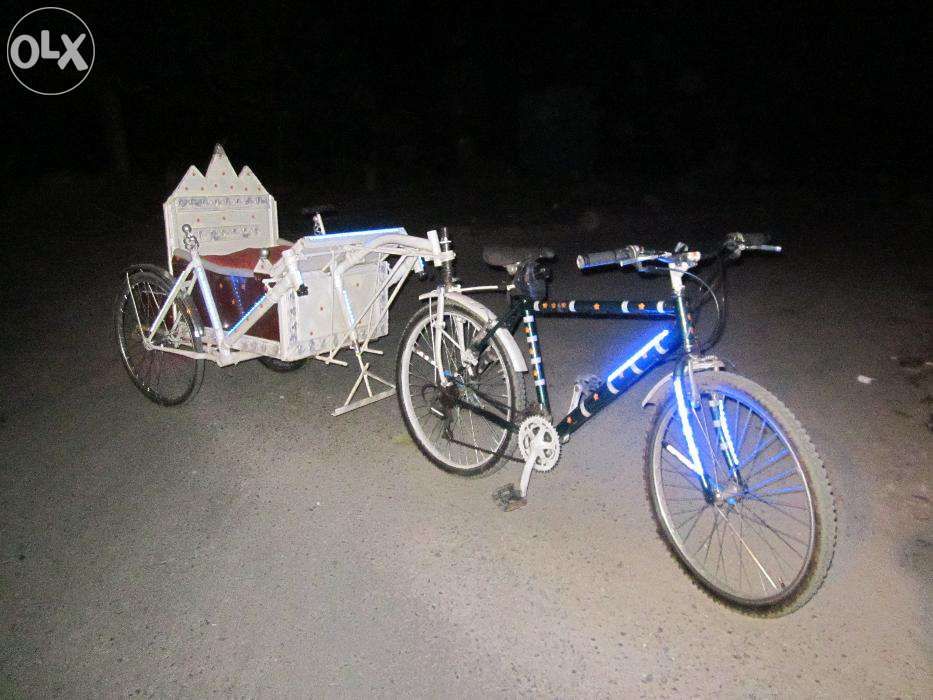 трехколесный велосипед. карета рикша