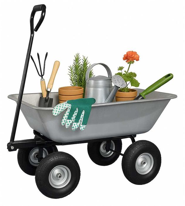 WÓZEK OGRODOWY Transportowy Taczka Przyczepka Wywrotka Duży 100L 250kg