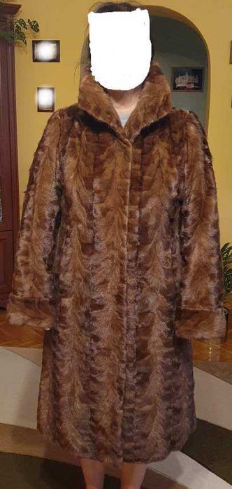 Futro z norek brązowe stan bardzo dobry rozm. L