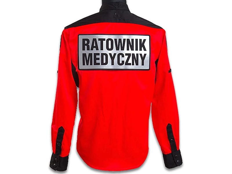 Koszula taktyczna ratownicza Prm Fluo z kompletem emblematów (l)