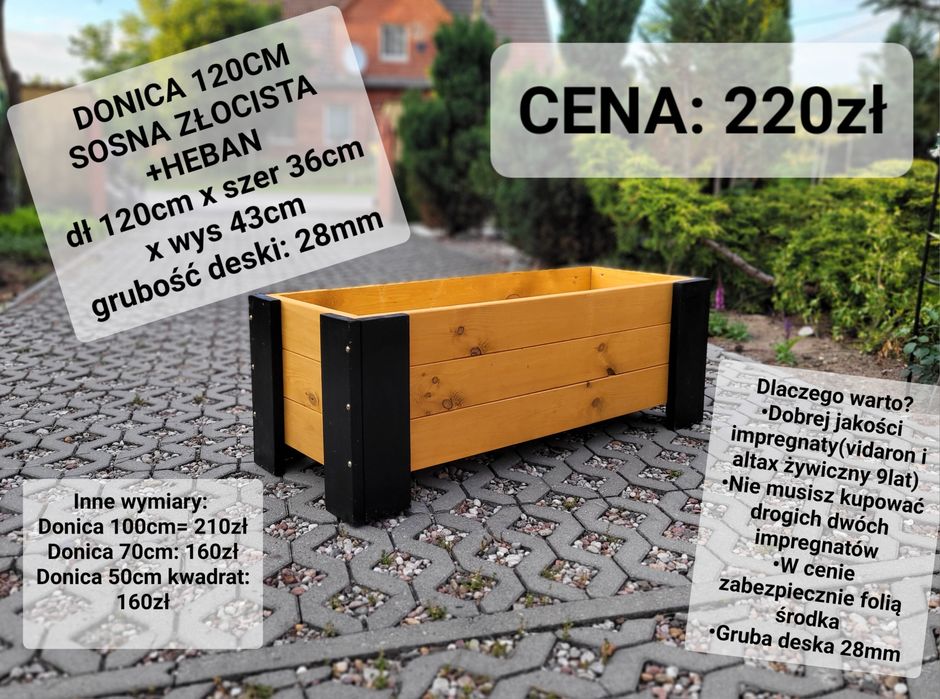 Donica ogrodowa 120cm/100cm/70cm/50cm