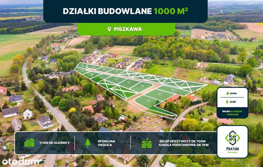Działki budowlane w Piszkawie