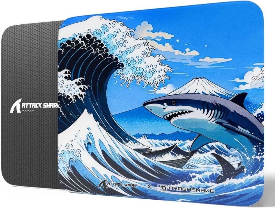 ‼️Attack Shark CM05 Wave Shark (450х400х5мм) стеклопад для мышки‼️