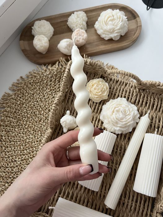 Свічка спіраль з соєвого воску