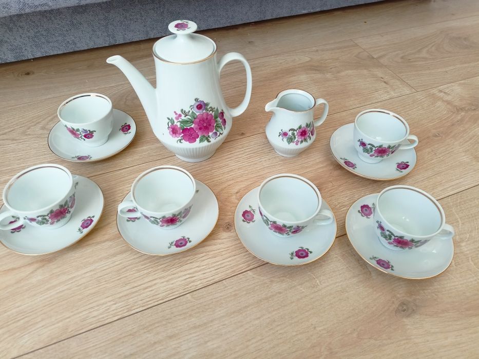 Serwis kawowy Colditz, komplet, zestaw kawowy PRL