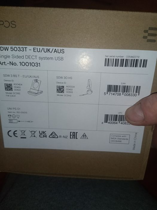 EPOS IMPACT SDW 5033T - EU/UK/AUS Zestaw słuchawkowy Bezprzewodowy Opa