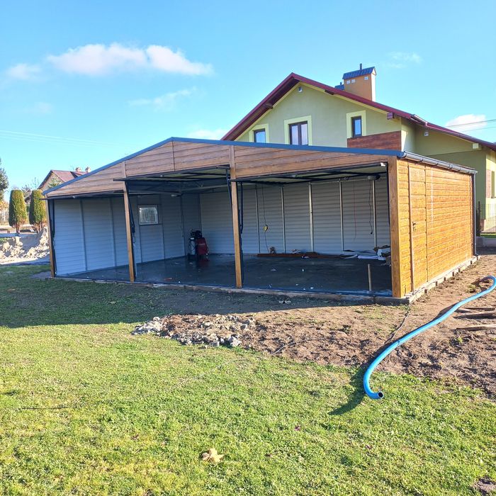 9x6 garaz drewnopodobny garaż blaszany ocynk ,Profile 100% poziomo