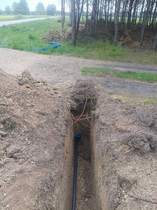 Przecieki kretem Instalacje gazowe.Koparka łancuchowa
