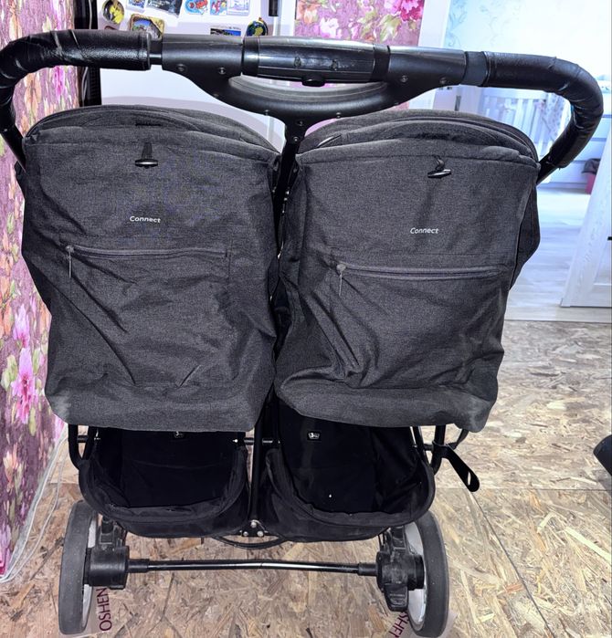 Коляска CARRELLO Connect CRL-5502/1 Serious Black для двійні