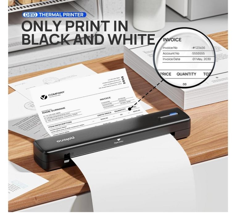 Портативний термопринтер POLONO D810 А4 з функцією бездротового Blueto