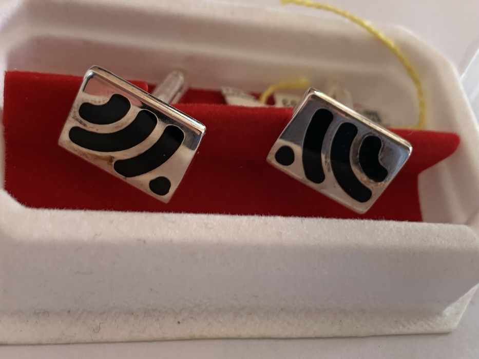 Super prezent! męskie Srebrne spinki do koszuli