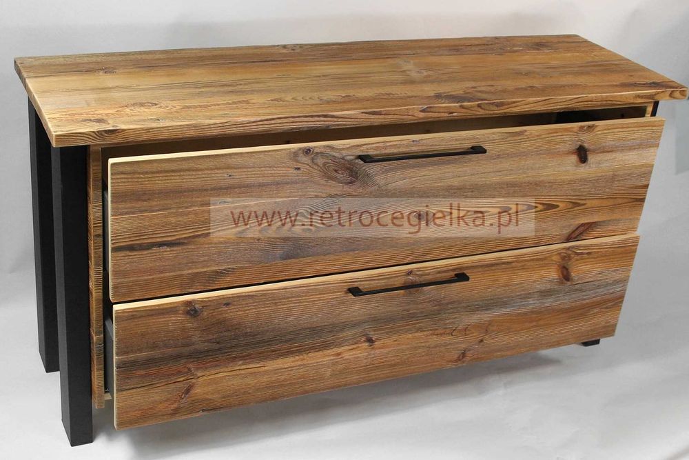 Szafka łazienkowa stojąca, komoda, stare drewno, dwie szuflady