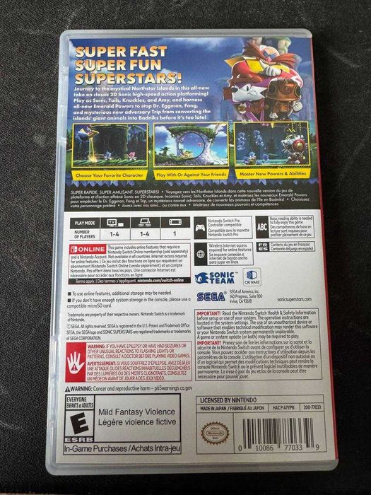 Sonic Superstars картридж для Nintendo Switch