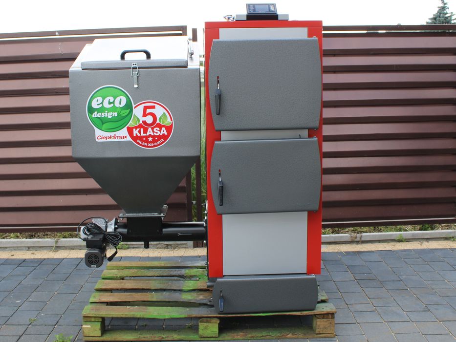Kocioł 30kW z podajnikiem na ekogroszek kotły piec 280m Pleszew 5klasa