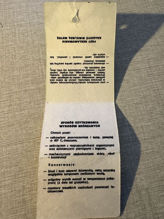 Spoldzielnia Rymarzy Krakow metka vintsge PRL