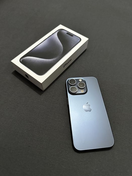 iPhone 15 Pro 128 GB Blue Titanium | Stan idealny | Pudełko + Etui