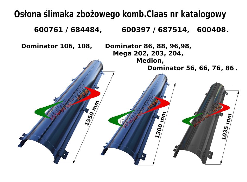 Osłona ślimaka zboż. 600-761, 600-397, 600408 Claas