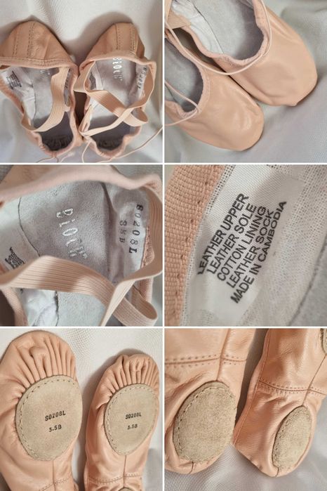 Skórzane baletki buty baletowe taneczne Bloch rozmiar 3,5B 36,5 wąskie