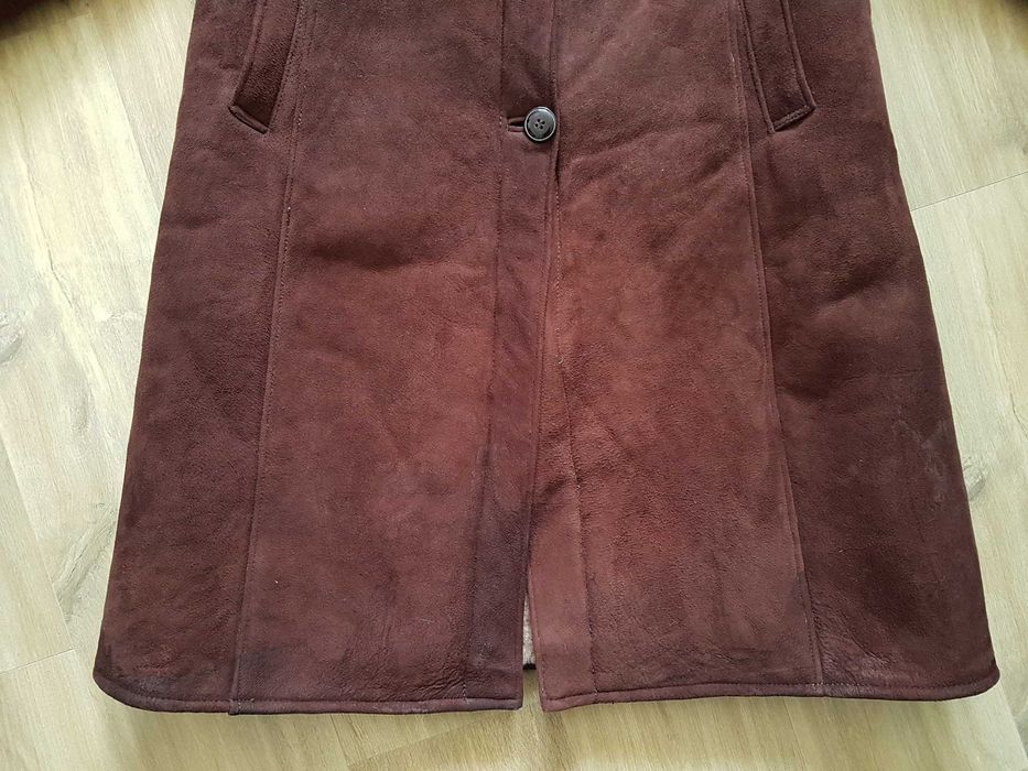 Naturalny kożuch jagnięcy baran rozmiar L/XL brązowy