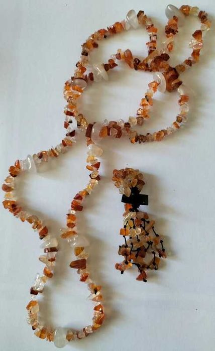 Conjunto em ágata cornalina e madrepérola