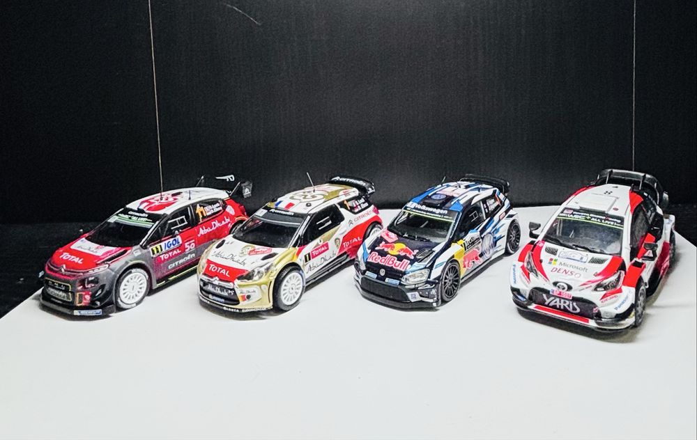 Lote 4 Miniaturas Rally WRC 1:43 - Toyota / VW / Citroën