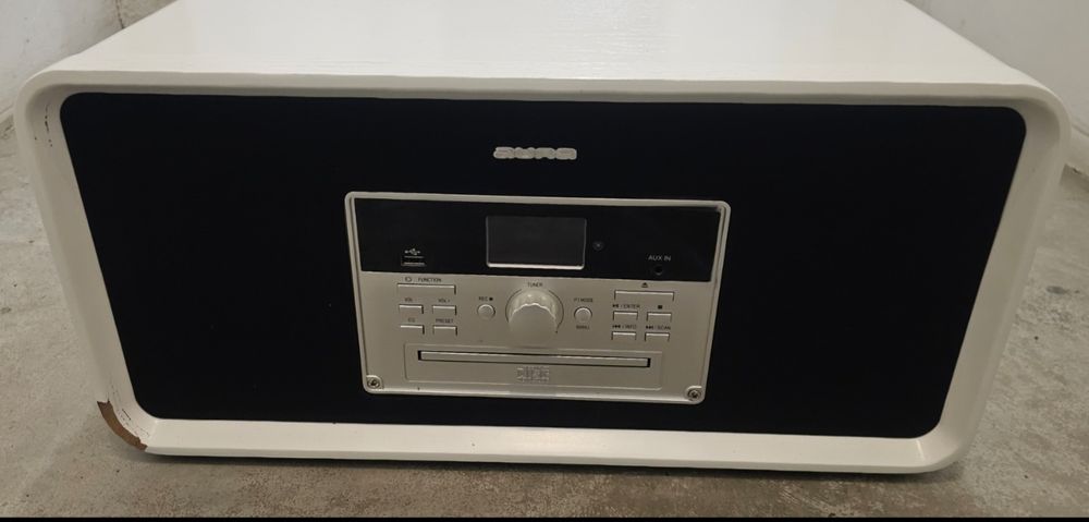 Gramofon Auna z radiem FM DAB usb bluetooth CD aux biały styl retro