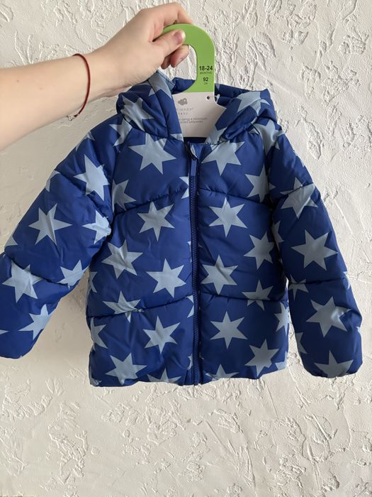 Жилетка тепла з капюшоном дута для хлопчика куртка-жилетка 86 92 98 р