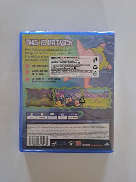 Spongebob Kanciastoporty Patrick Star gra Patryka Rozgwiazdy nowa PS4