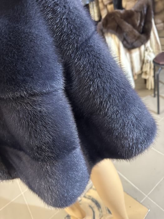 Рр 60+. Батал. Норковая шуба ‘ синий джинс ’ VG. Греция