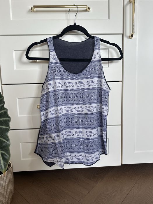 Blzuka koszulka Boho słonie wzory na ramiączkach zwiewna a