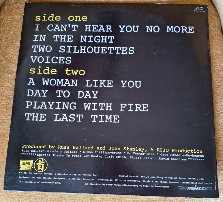 Vini LP -  Russ Ballard, 1984