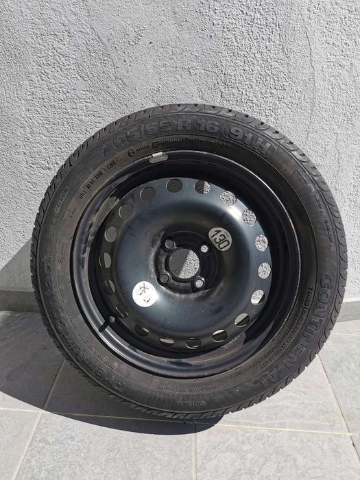 Jante pneu suplente Renault 205-55-R16, macaco, chave rodas, parafusos