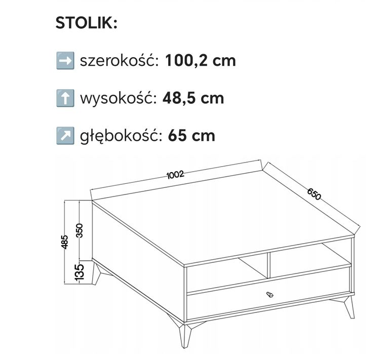 Stolik kawowy z szufladą