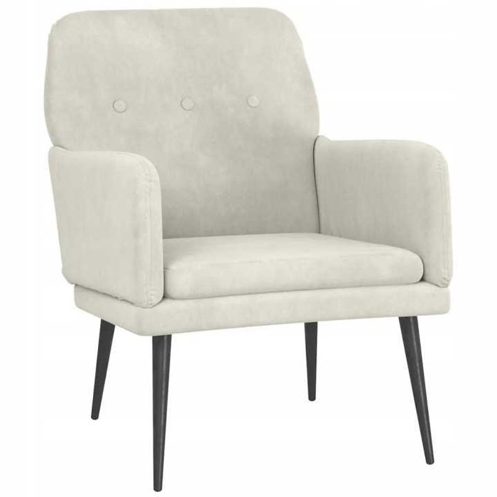 Fotel obity aksamitem kremowy 62x79x79 cm vidaXL